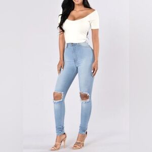 Fashion Nova Tough Luck Ripped Jeans